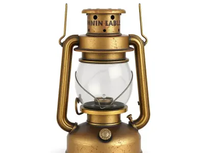 Vintage Kerosene Oil Lantern Low-poly 3D model
