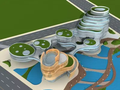 Museum Building 3D model 9