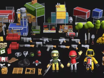 Toon Shooter Kit Low-poly 3D model