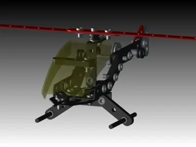 Meccano Helicopter Free 3D model