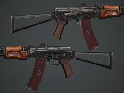 AKS-74U PBR Game Ready ak - rifle Low-poly 3D model