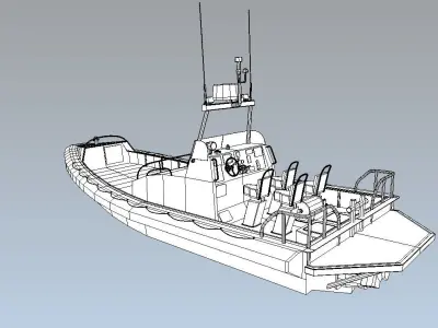 Search and rescue boat FRC903 Low-poly 3D model