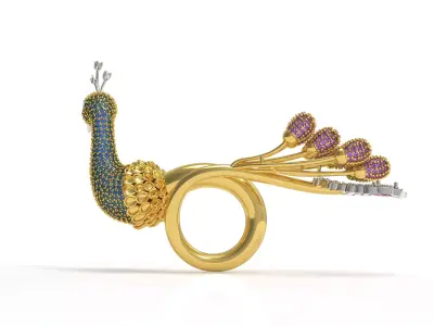 Peacock Ring 3D print model