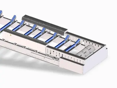 Modular trough conveyor 1200 width 3D model