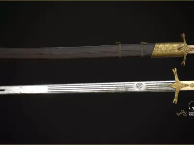 Sword of Saladin Free low-poly 3D model
