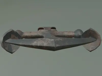 Anchor old hanging Low-poly 3D model