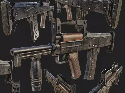 OTs-14 Groza Low-poly 3D model purchase