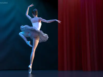 Ballerina Rigged for Cinema 4D 3D model
