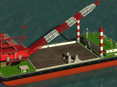 floating crane 3D model