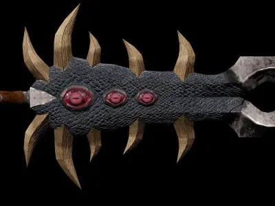 Fantasy sword PBR Low-poly 3D model shop