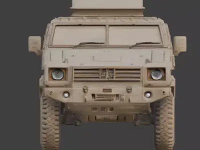 Realistic Sci-Fi Armored Expedition SUV Low-poly 3D model