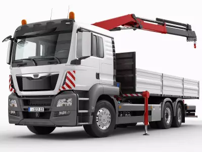 Mobile Truck Crane 6X2 3D model