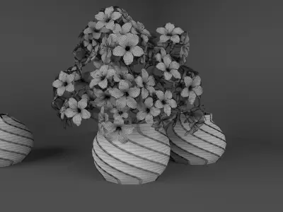 vase with plant Free 3D model
