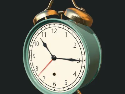 Alarm Clock Low-poly 3D model Low-poly 3D model