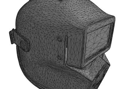 Worn Industrial Welding Helmet Low-poly 3D model