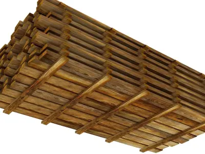 Wooden Boards Stack  3D model