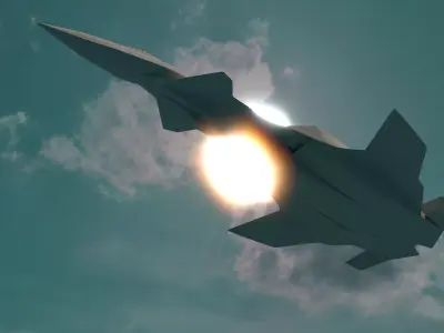 This is an artificial intelligence fighter jet 3D model