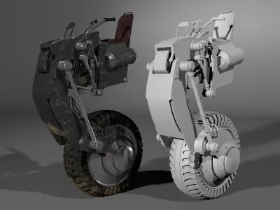 Steampunk motorcycle Free 3D model