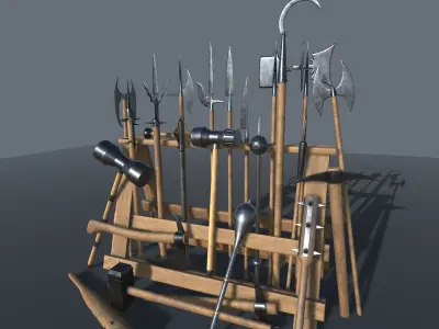 Medieval Weapons Collection Vol1 Low-poly 3D model