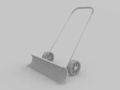 Snow Shovel with Wheels 3D model