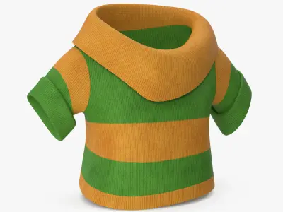 Cartoon Short Sleeve Sweater Yellow 3D model