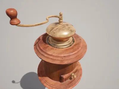 Antique coffee grinder Low-poly 3D model