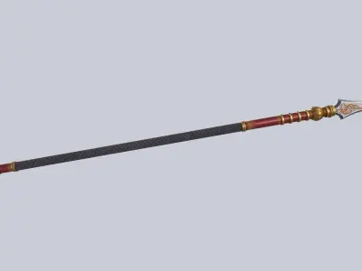 Draconic spear Low-poly 3D model