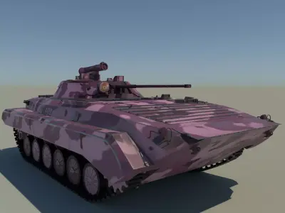 Pink BMP-2 Low-poly 3D model