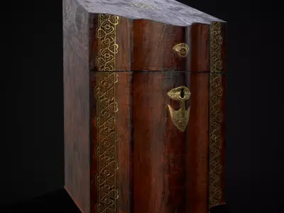 Antique Georgian Knife Box Low-poly 3D model