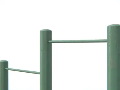 Outdoor Pull-Up Bars Low-poly 3D model