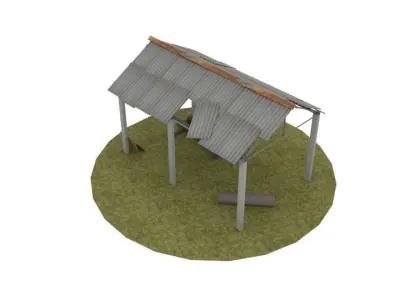 Abandoned warehouse Free low-poly 3D model