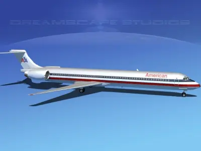 Douglas MD-80 American Airlines 3D model