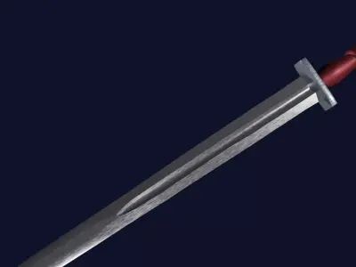 Excalibur sword with Xyphos handle Low-poly 3D model