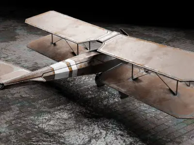 Low Poly Plane Albatros C-3 Low-poly 3D model