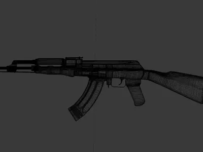 AK 47 LAPOLY MODEL 3D model
