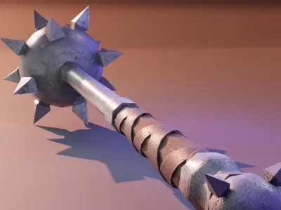 Morning star weapon Free low-poly 3D model