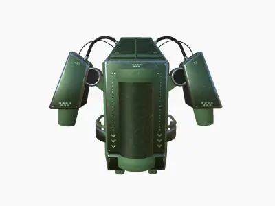 Jetpack G09 Green Metal - SciFi Character Design Low-poly 3D model