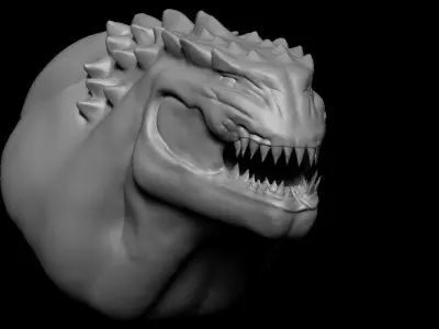 High resolution Monsters Head 3D model