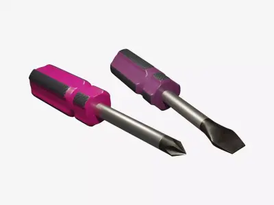 Screwdrivers 01 Low-poly 3D model