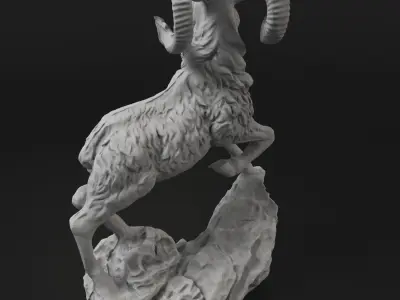 goat statue Free 3D print model