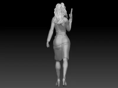 pin up military girl 1 3D print model