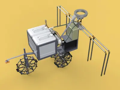 FARM SPRAYER AUTONOMOUS UNMANNED ROBOT FIELD TRACTOR AGRICULTURE 3D model