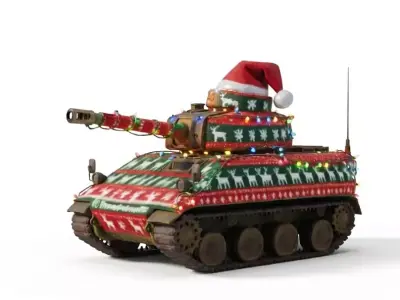 Stylized Christmas Sweater Tank - Vehicle Skin Low-poly 3D model