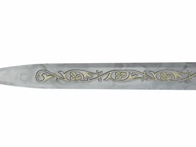 The old golden dagger Low-poly 3D model