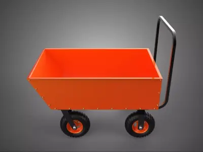 TIPPING GARBAGE RUBBISH TRASH WASTE CART BIN WAGON TROLLEY DUMP 3D model