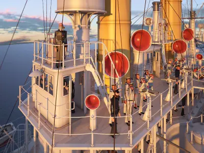 Battleship Petropavlovsk 1899 3D model