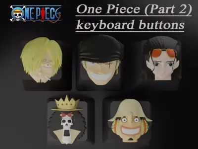 ONE PIECE PART 2 KEYBOARD BUTTONS 3D print model
