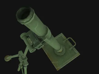 Mortar military weapon Low-poly 3D model