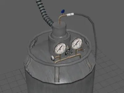 laboratory Gas tank -gas cylinder Low-poly 3D model