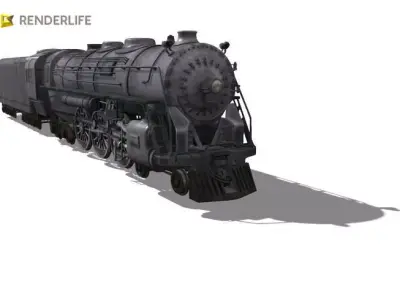 Santa Fe Type Locomotive 3D model